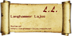 Langhammer Lajos névjegykártya