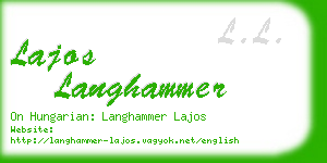 lajos langhammer business card